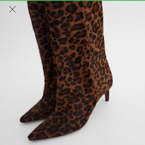 Zara cheetah print booties NWT